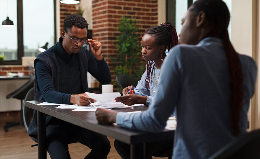 Group of business people working