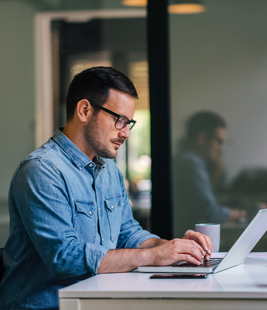 Business man using a laptop